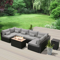 Outdoor sectional with on sale fire pit